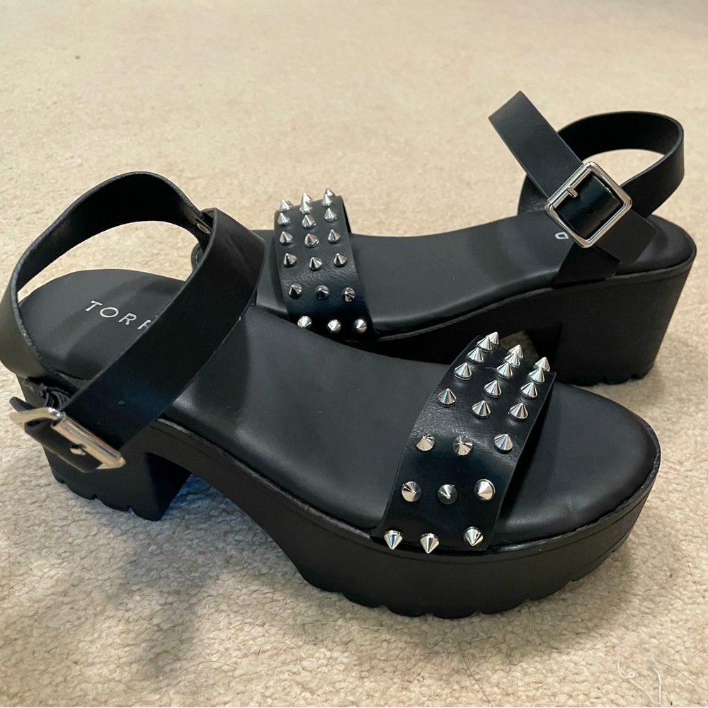 Torrid Wide Width black studded sandals.